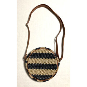 Thirty-One Jewell Roundabout Crossbody Purse Shoulder Bag Navy Blue Stripe NWOT